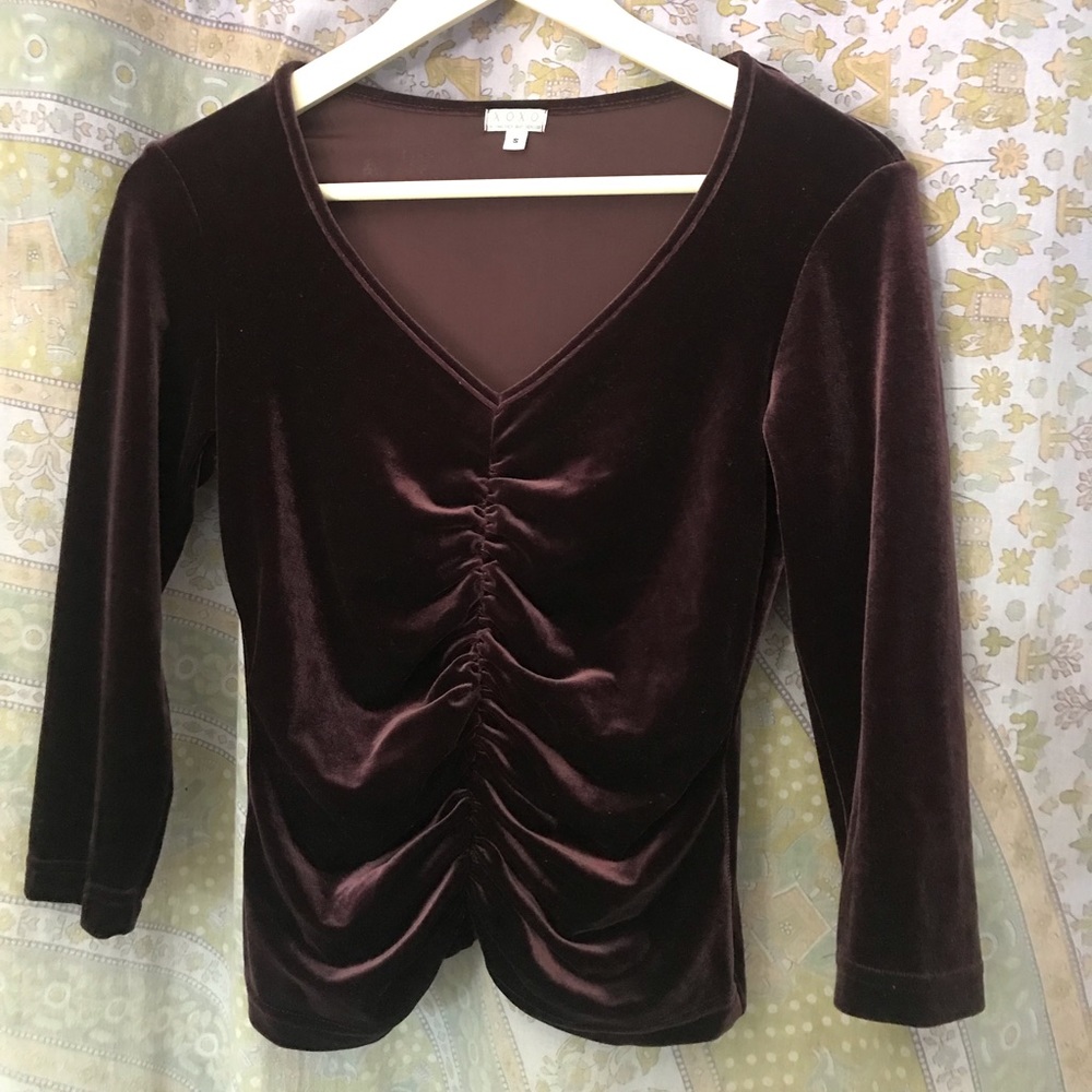 90’s ruched velvet top brand XOXO size Small